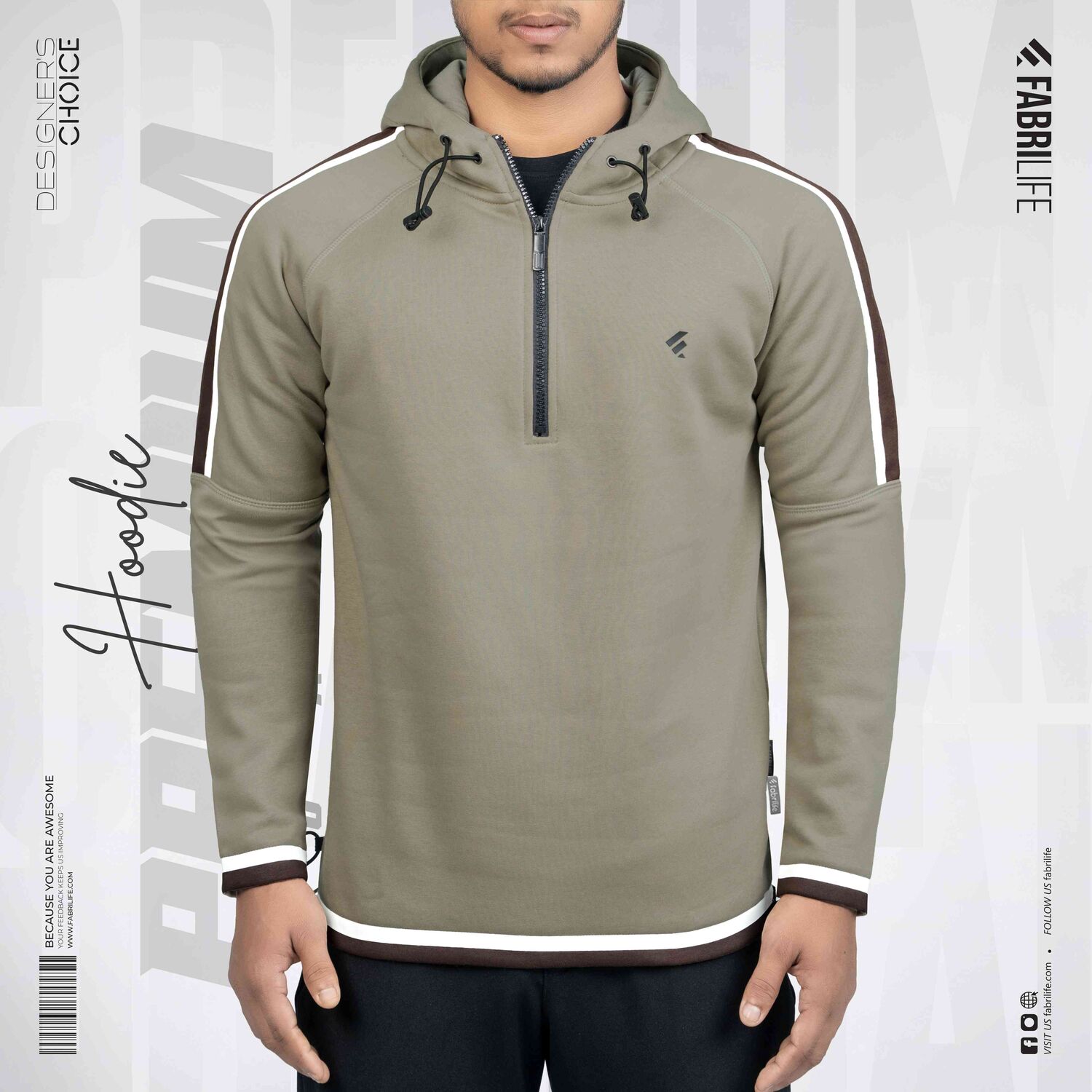 Cream Cotton Hoodie
